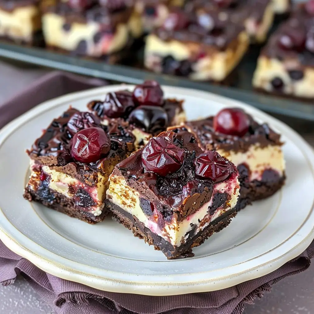 Chocolate Cherry Cheesecake Bars 3