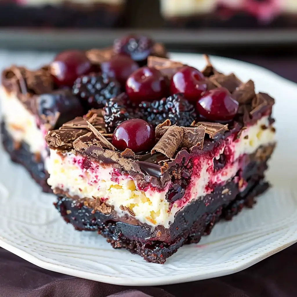 Chocolate Cherry Cheesecake Bars