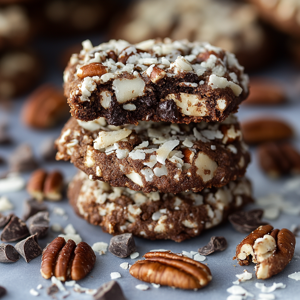 Chocolate Pecan Coconut Cookies 