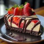 Chocolate Strawberry Swirl Cheesecake