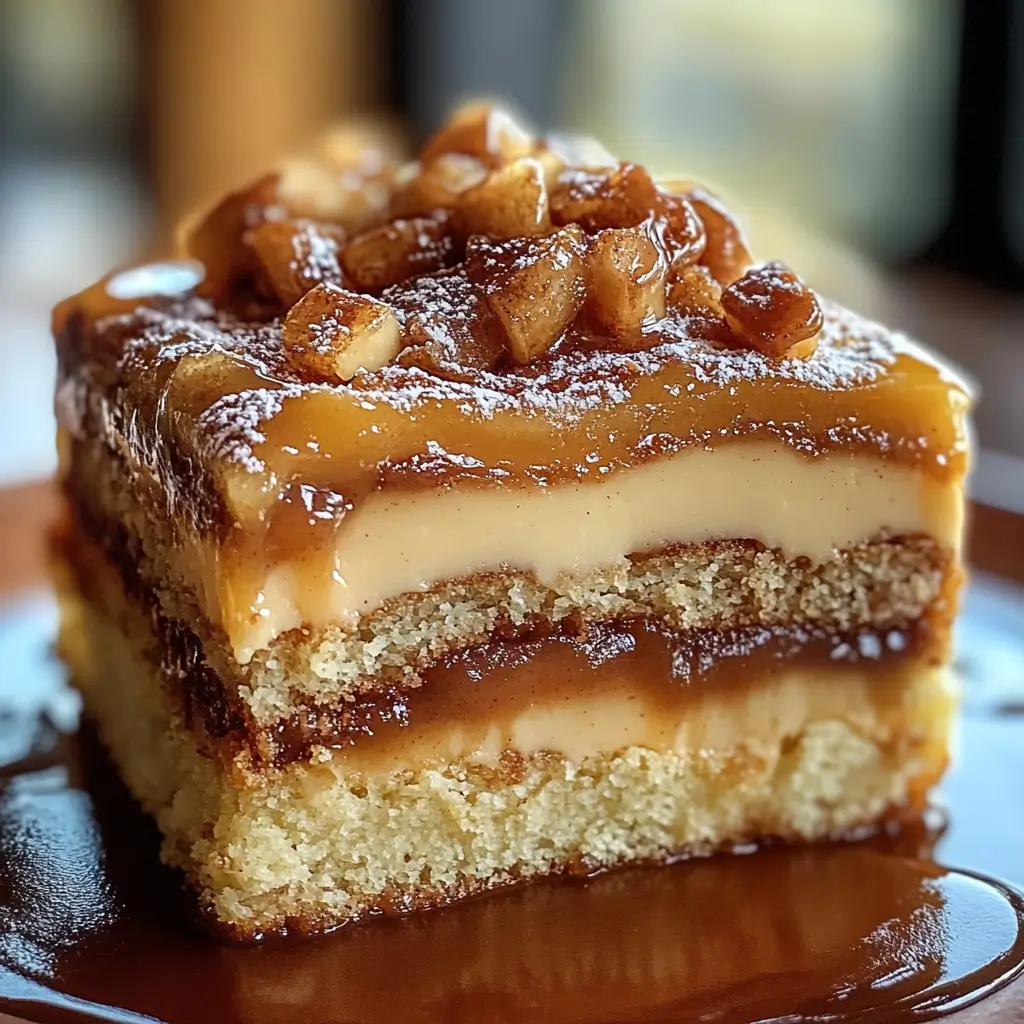 Cinnamon Roll Gooey Butter Cake with Sticky Toffee Buttercream Flood