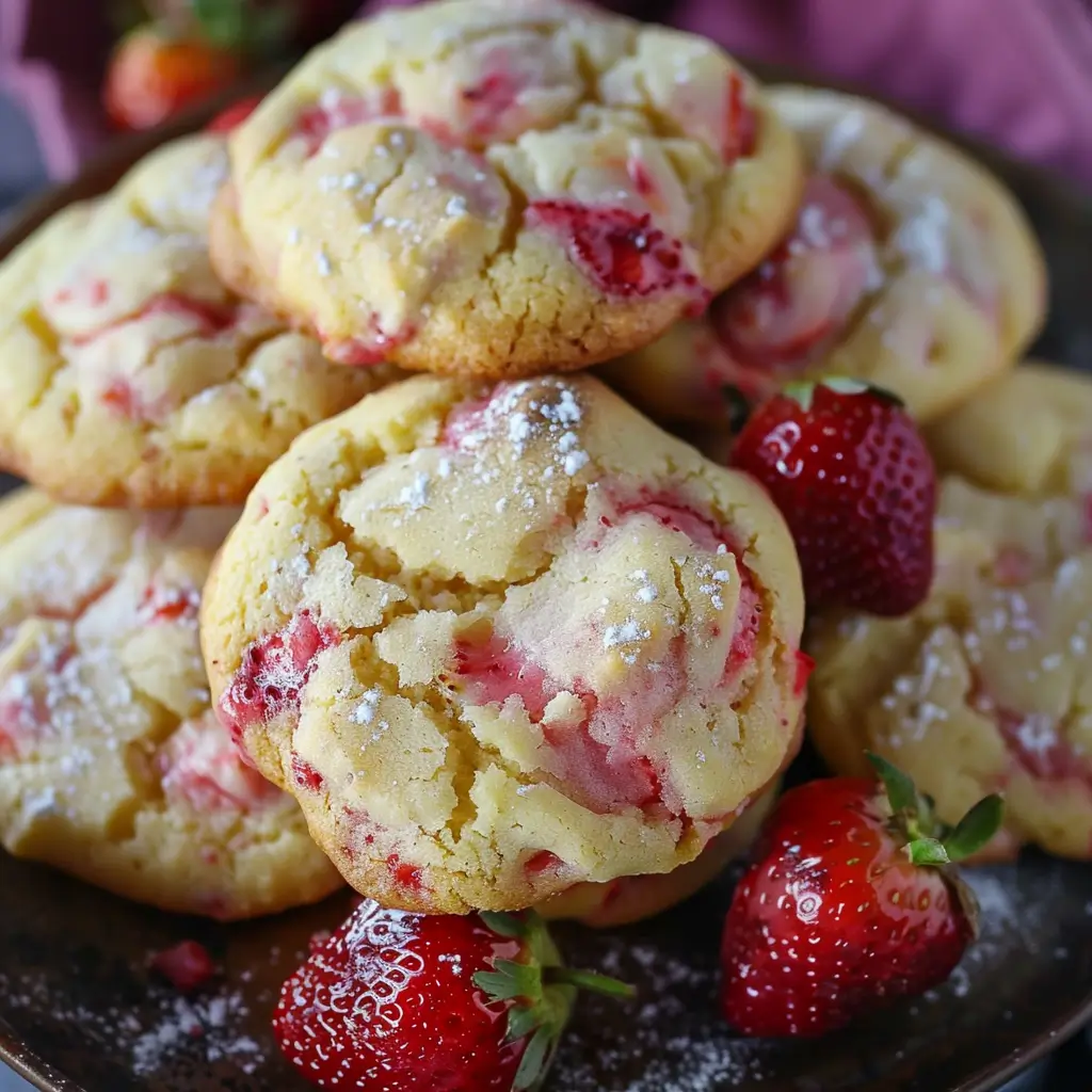 Cream Cheese Strawberry Cookies