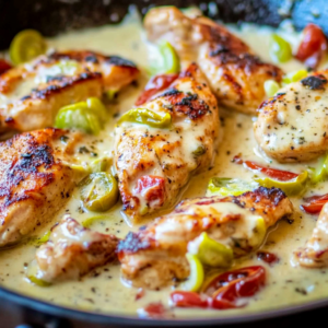 Creamy Pepperoncini Chicken Skillet