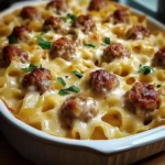 Creamy Swedish Meatball Noodle Bake