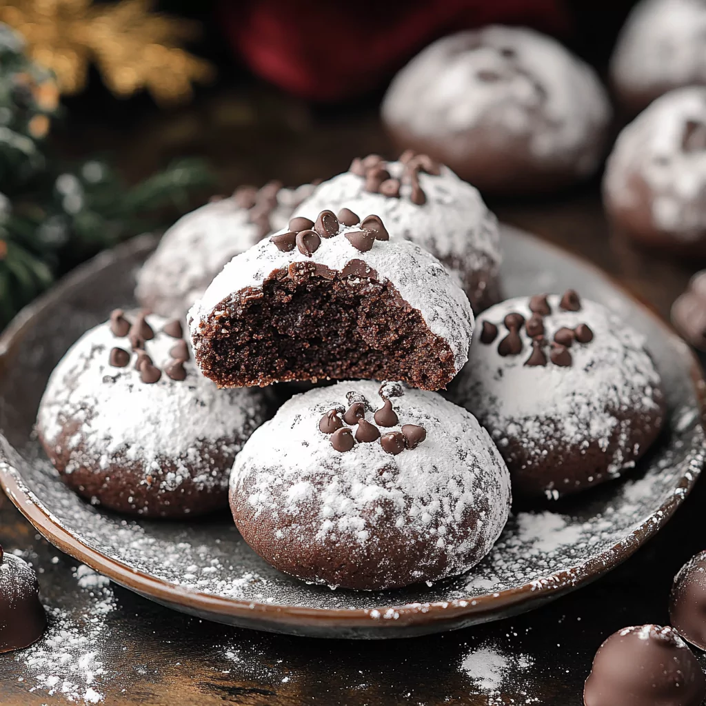 Double Chocolate Snowball Cookies