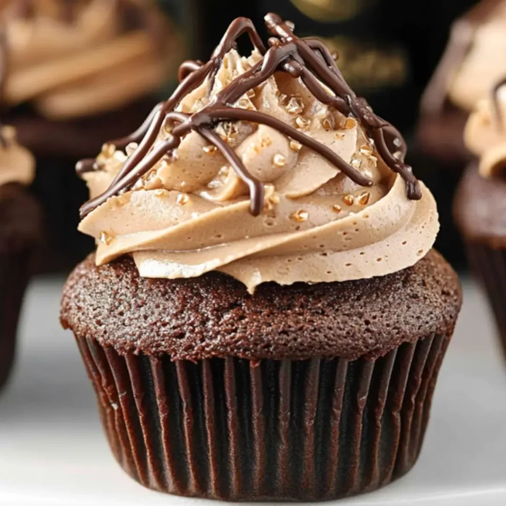 Fluffy Baileys Chocolate Cupcakes