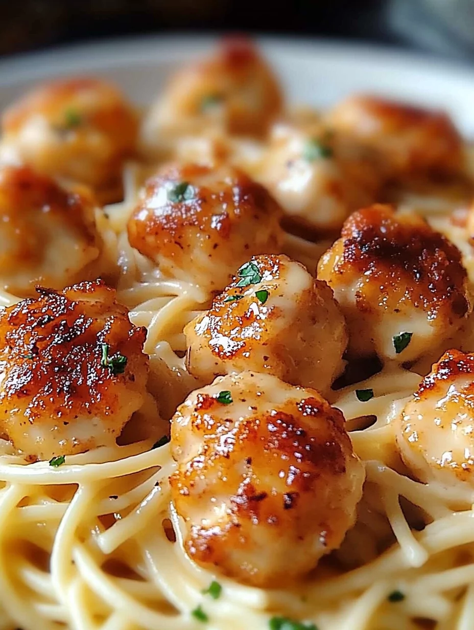 Garlic Butter Chicken Bites With Creamy Parmesan Pasta