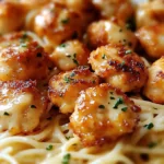 Garlic Butter Chicken Bites With Creamy Parmesan Pasta