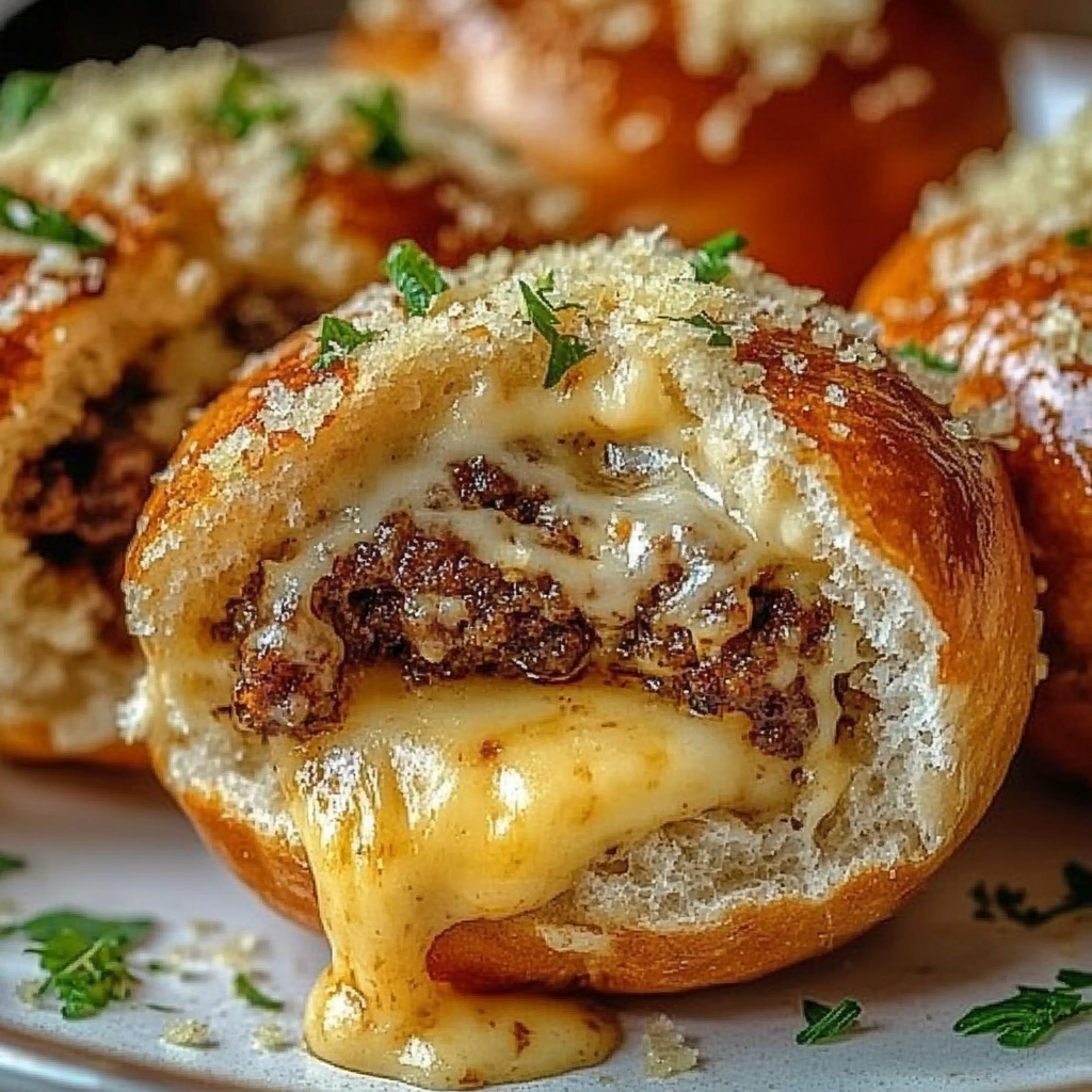 Garlic Parmesan Cheeseburger Bombs