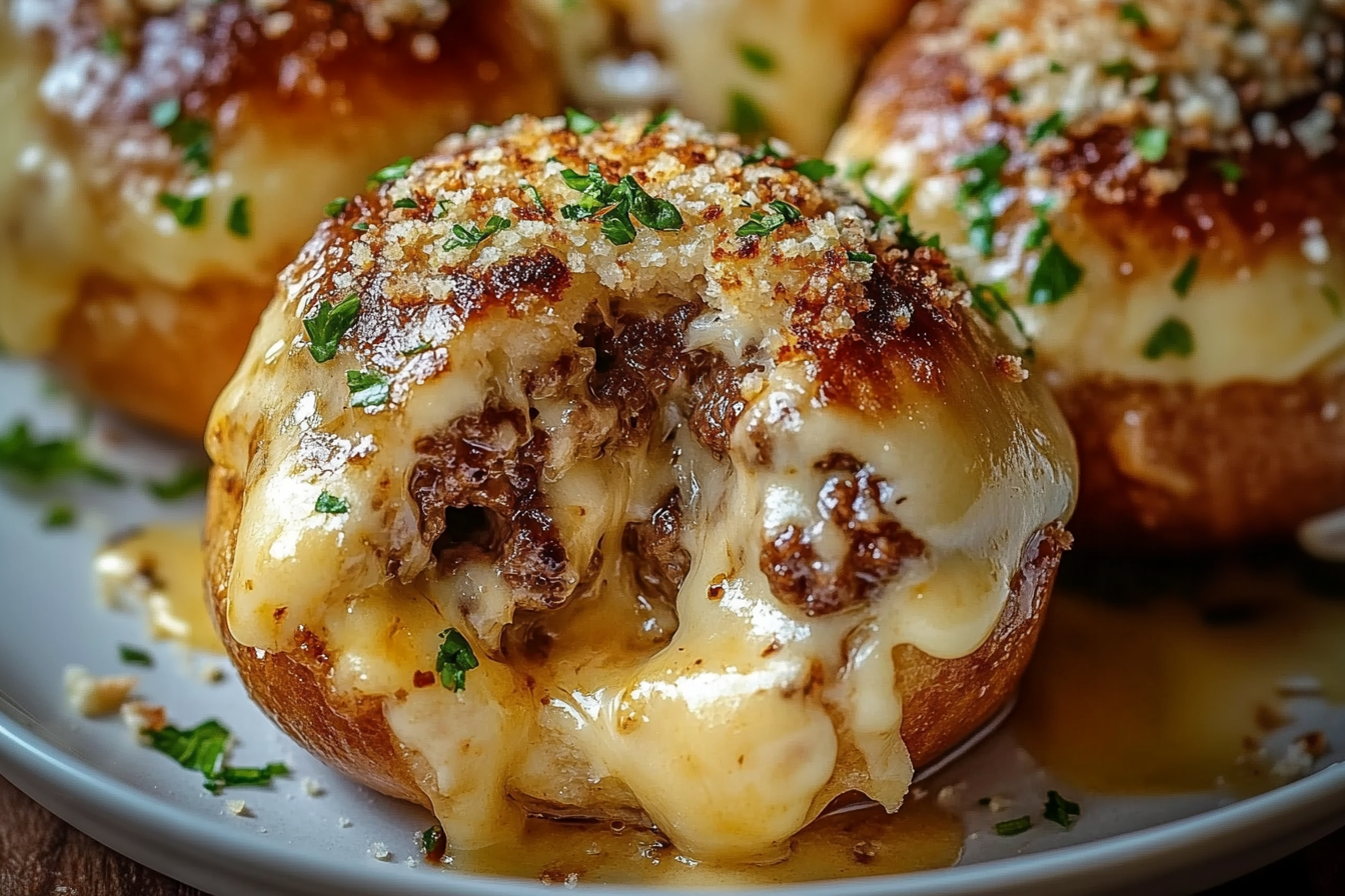 Garlic Parmesan Cheeseburger Bombs