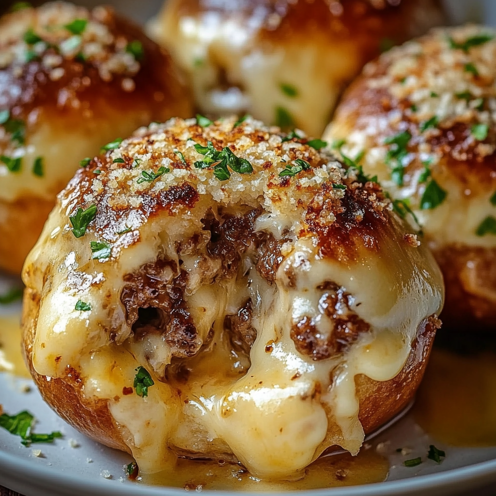 Garlic Parmesan Cheeseburger Bombs