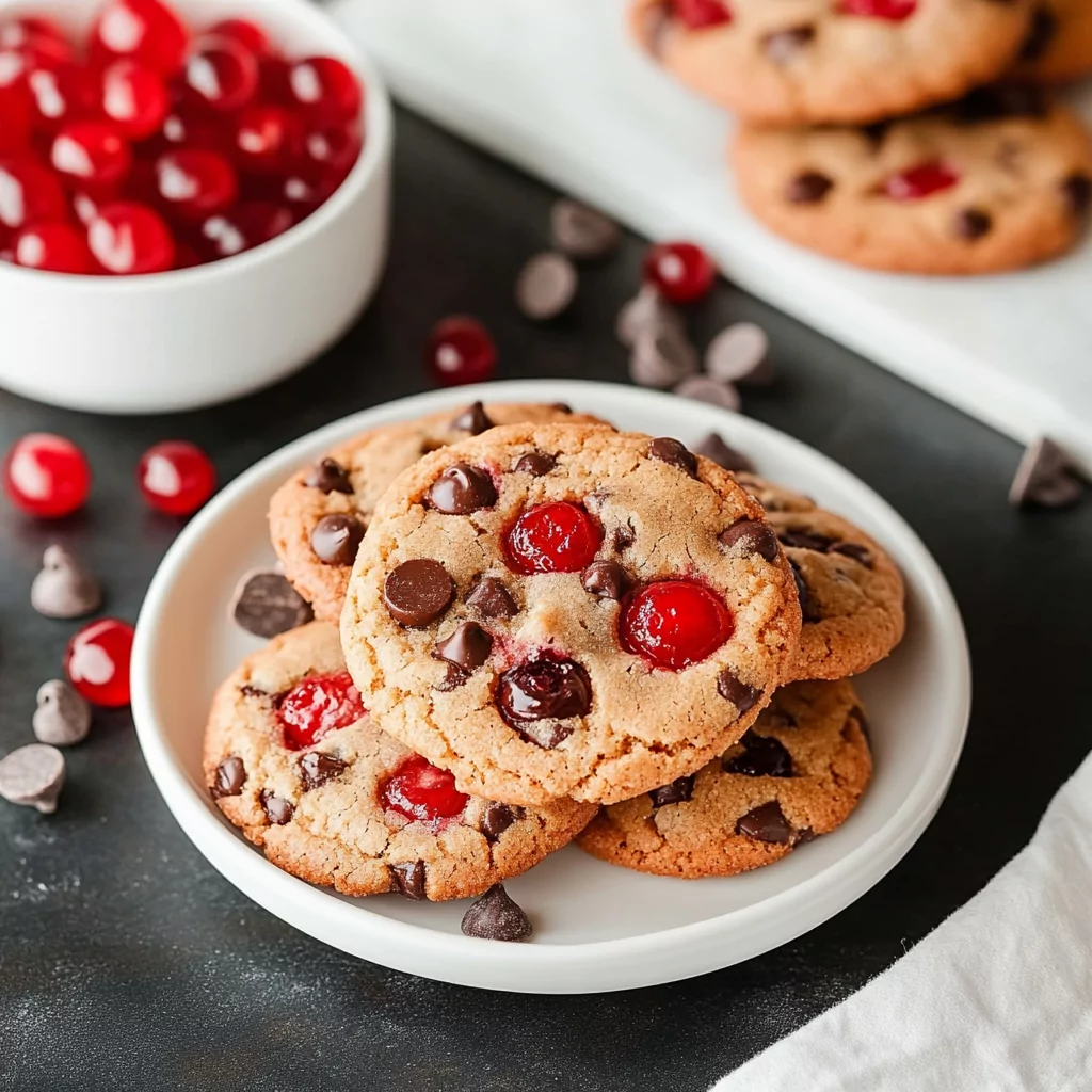 Maraschino Cherry Chocolate Chip Cookies4