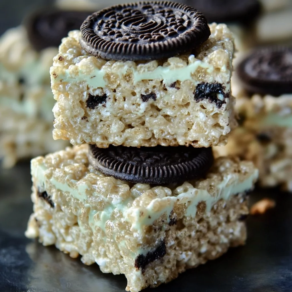 Mint Oreo Rice Krispie Treats Recipe