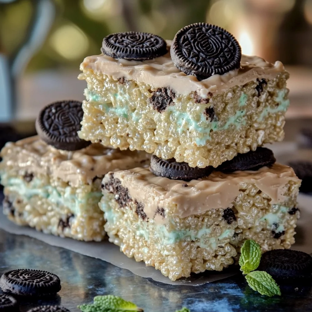 Mint Oreo Rice Krispie Treats Recipe