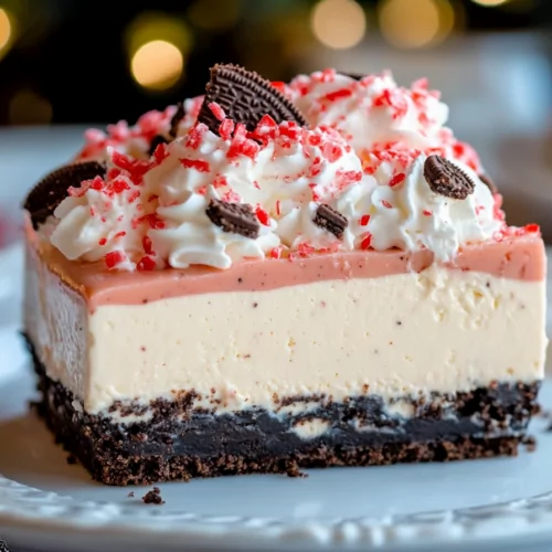 No Bake Peppermint Oreo Cheesecake