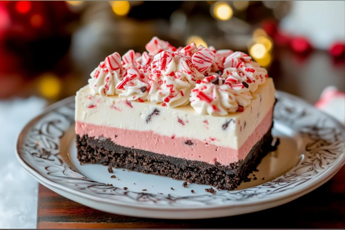 No Bake Peppermint Oreo Cheesecake