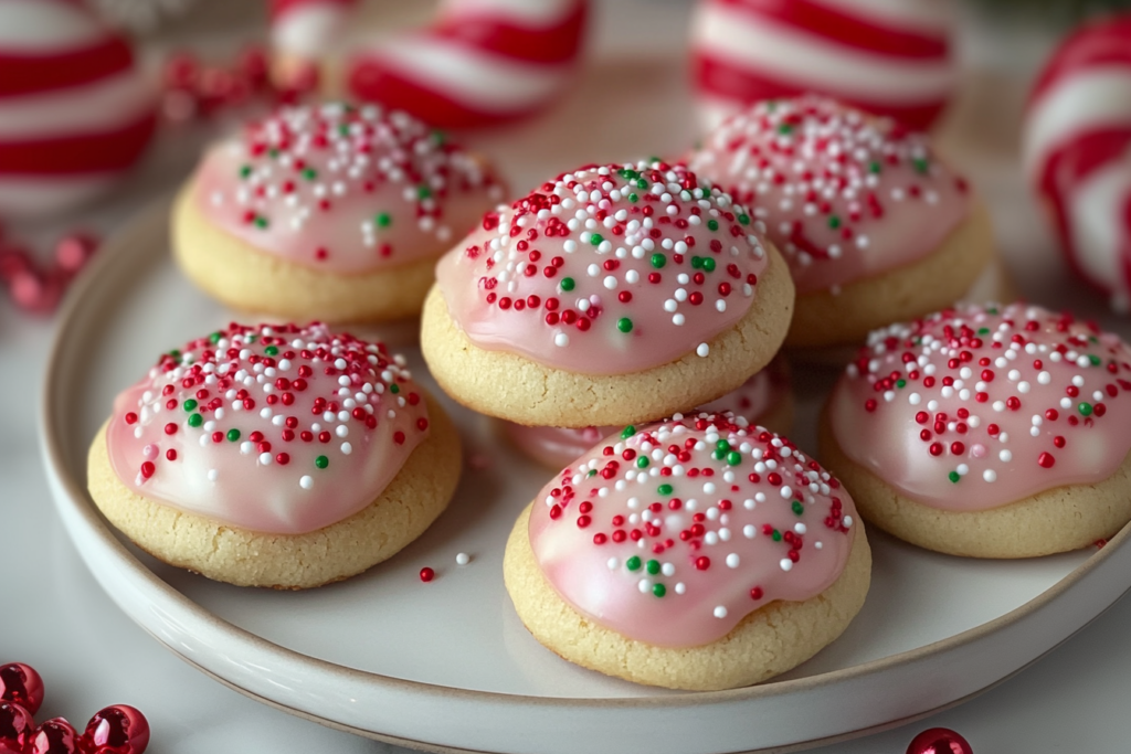 Peppermint Kisses Hugs Sprinkle Cookies