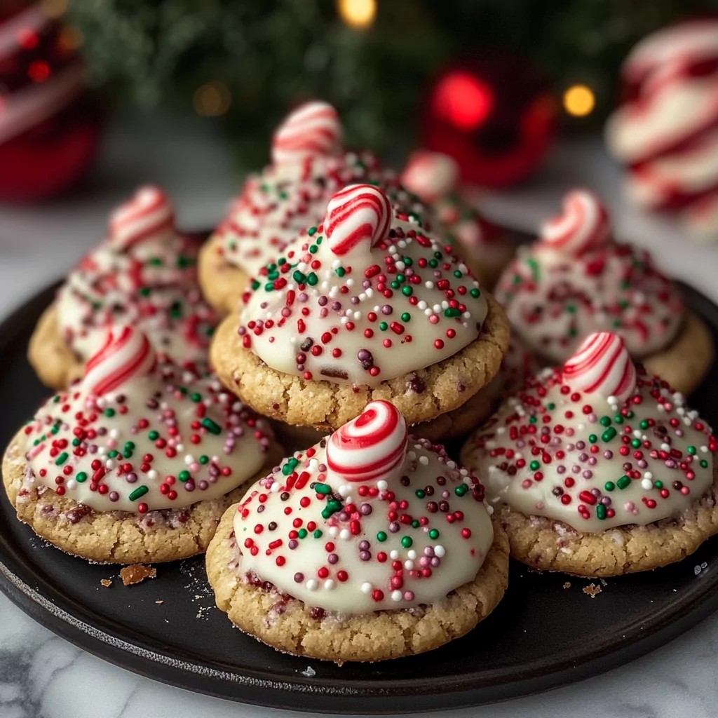 Peppermint Kisses Hugs Sprinkle Cookies