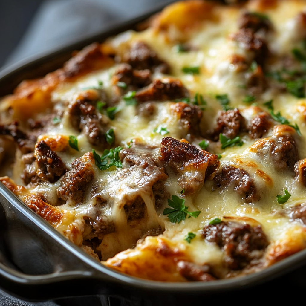 Philly Cheesesteak Casserole