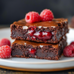 Raspberry Brownies with Chocolate Ganache