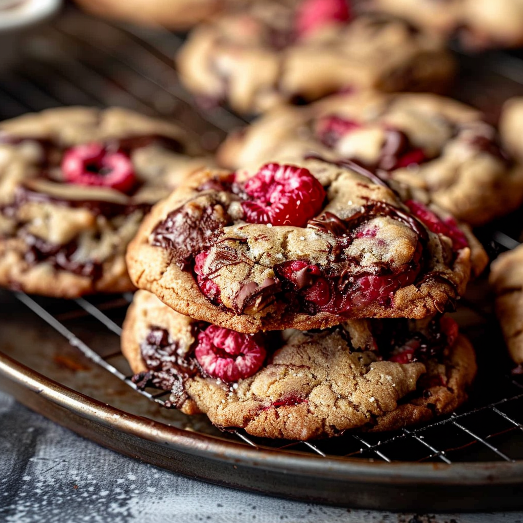 Raspberry Chocolate Chunk Cookies