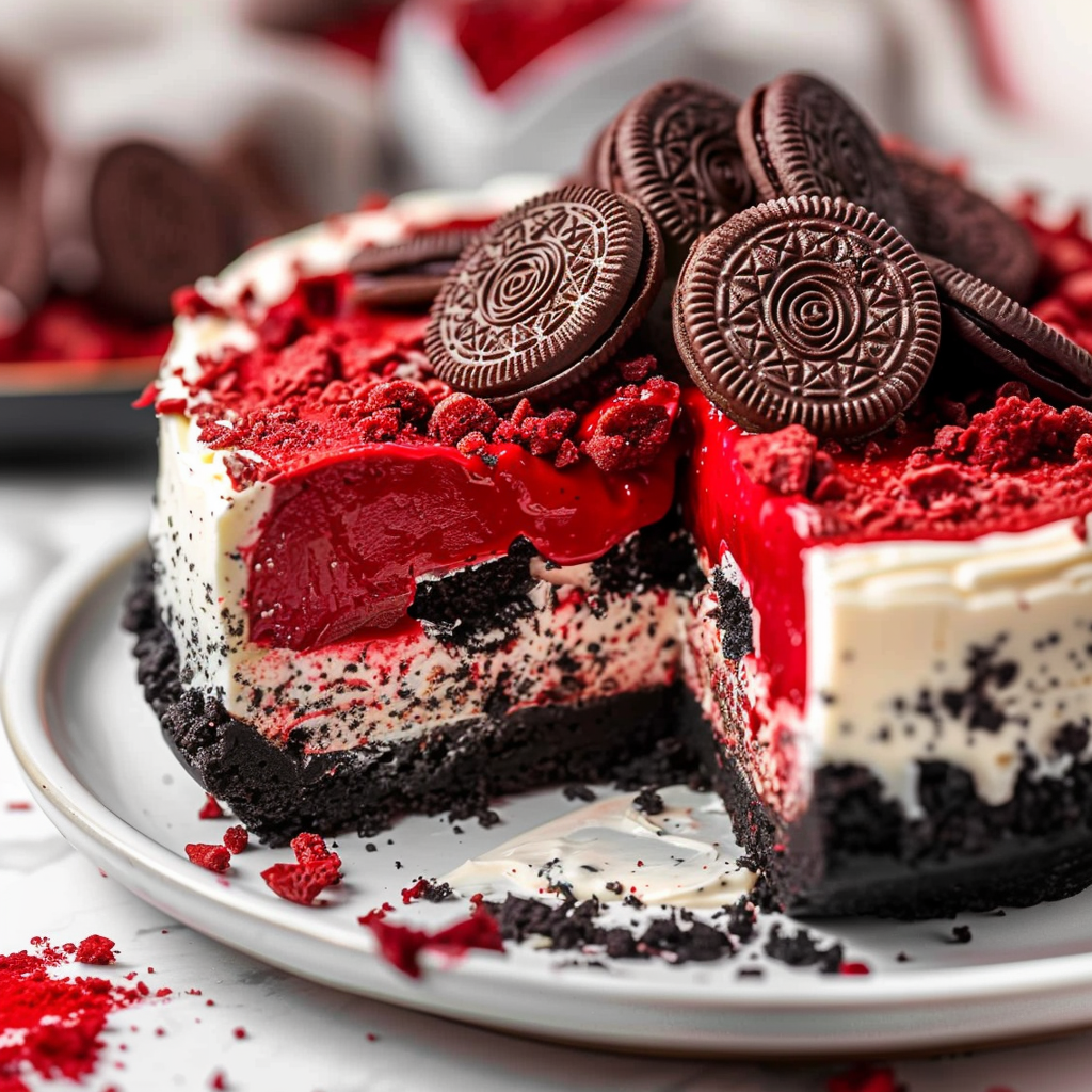 Red Velvet Oreo Cheesecake