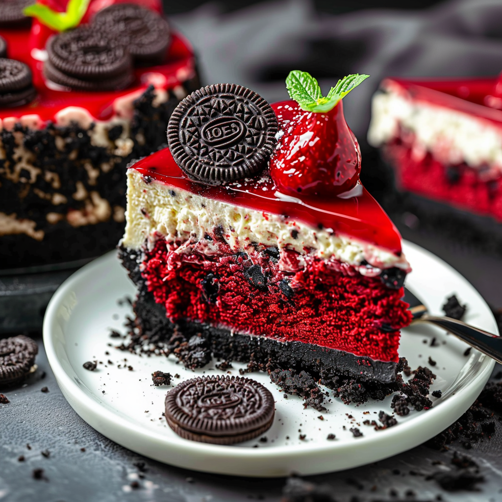 Red Velvet Oreo Cheesecake