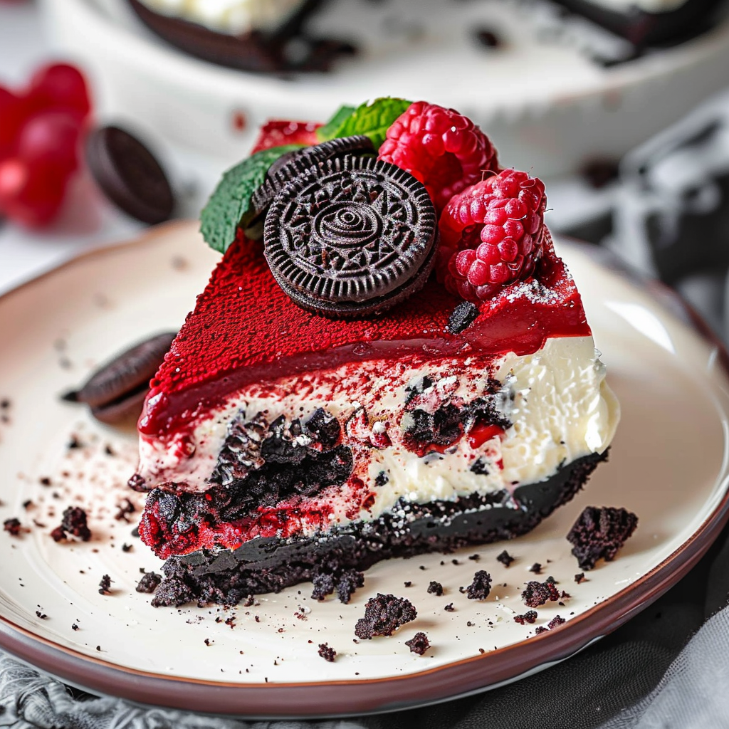 Red Velvet Oreo Cheesecake