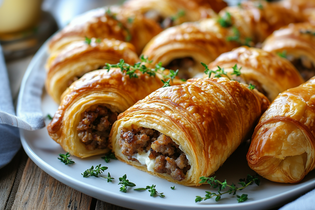 Rotel Sausage and Cream Cheese Crescents