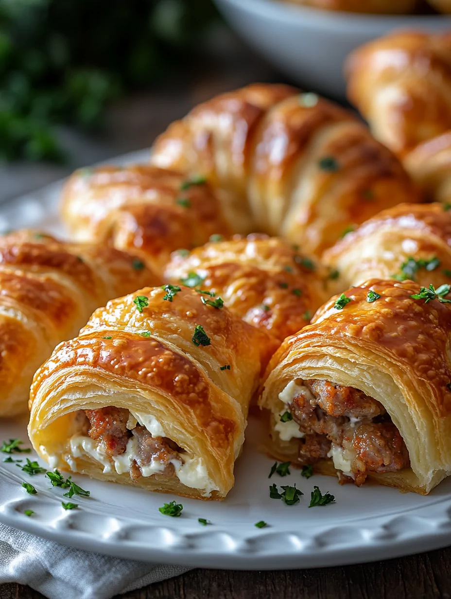 Rotel Sausage and Cream Cheese Crescents