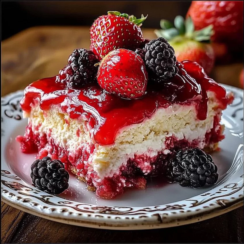 Strawberry Cheesecake Dump Cake