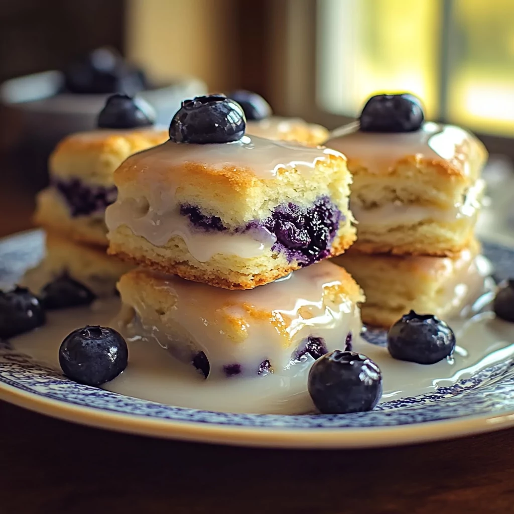 Sweet Blueberry Biscuits With Lemon Glaze