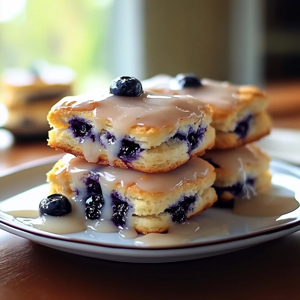 Sweet Blueberry Biscuits With Lemon Glaze