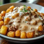 Tater Tot Breakfast Bowl with Sausage Gravy