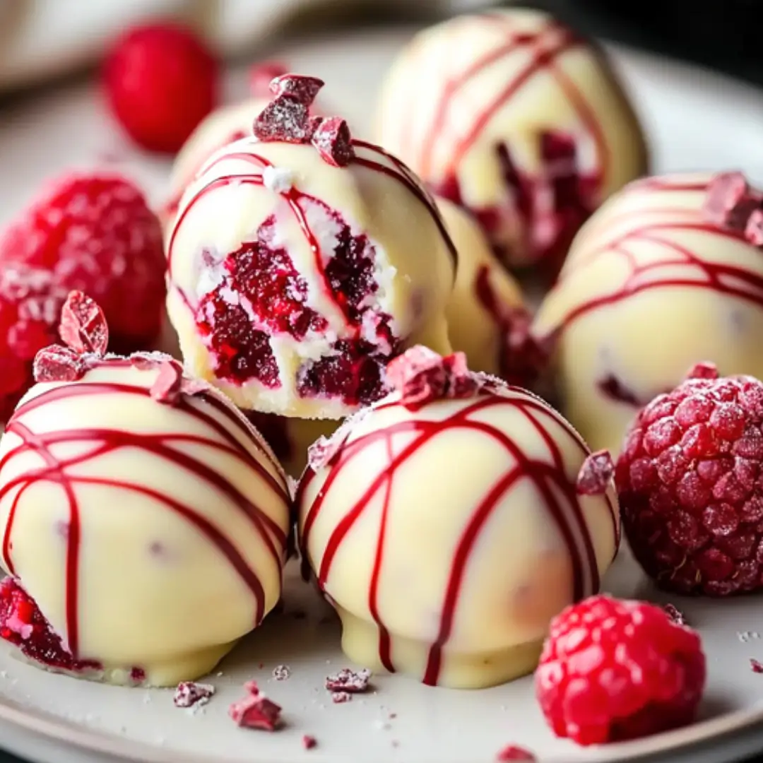 White Chocolate Raspberry Cheesecake Balls