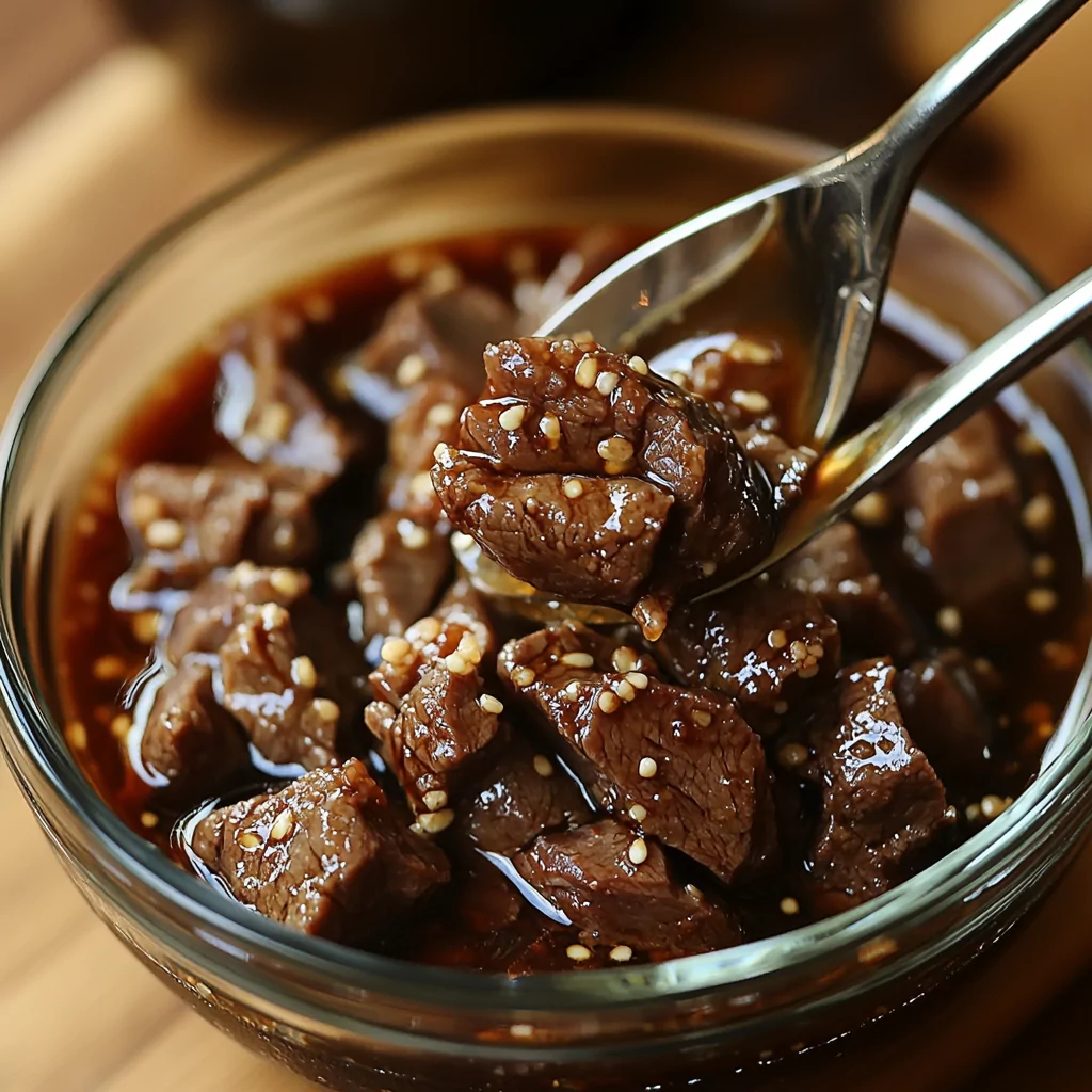 Marinate the Beef - Beef and Pepper Rice Bowl