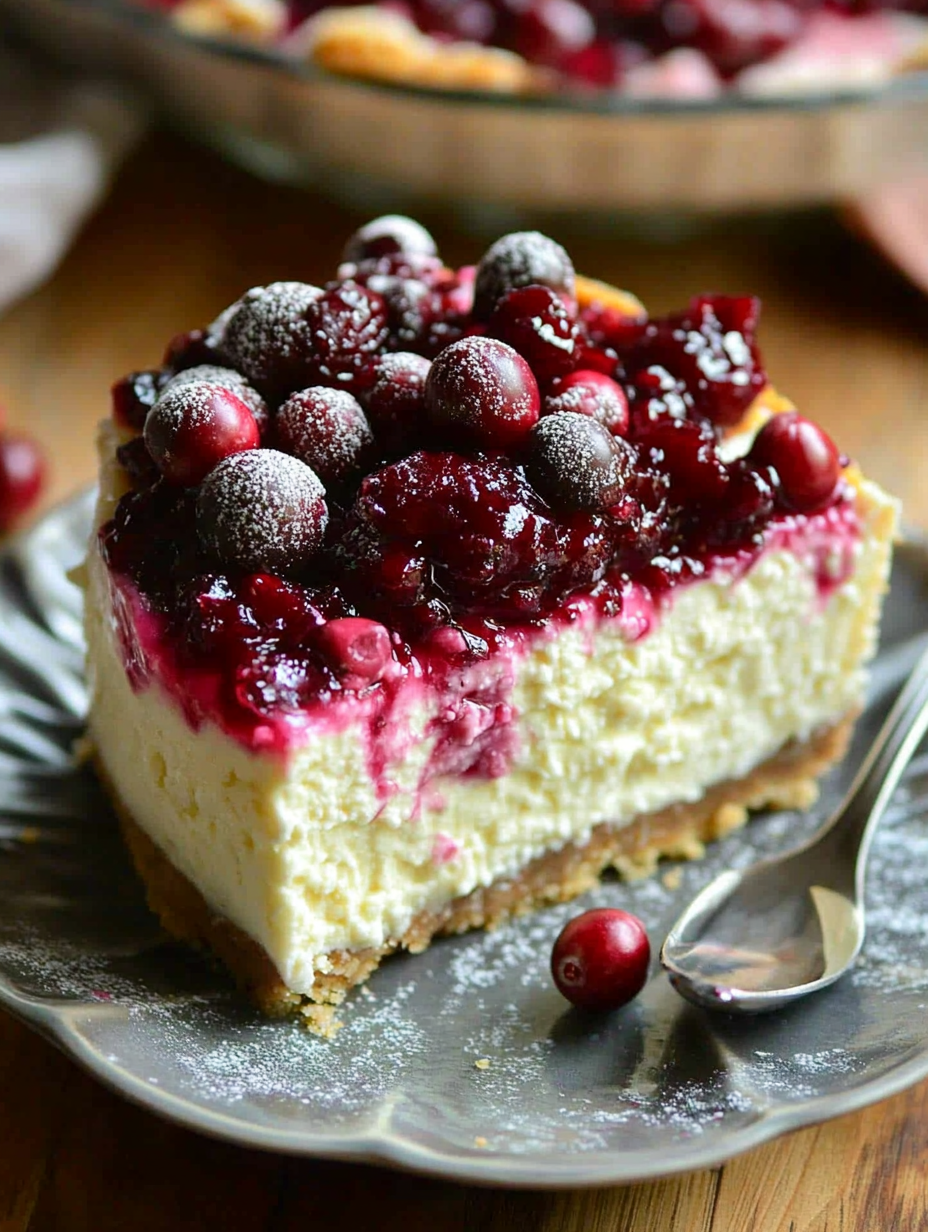 Cranberry Jam White Chocolate Mousse Cheesecake