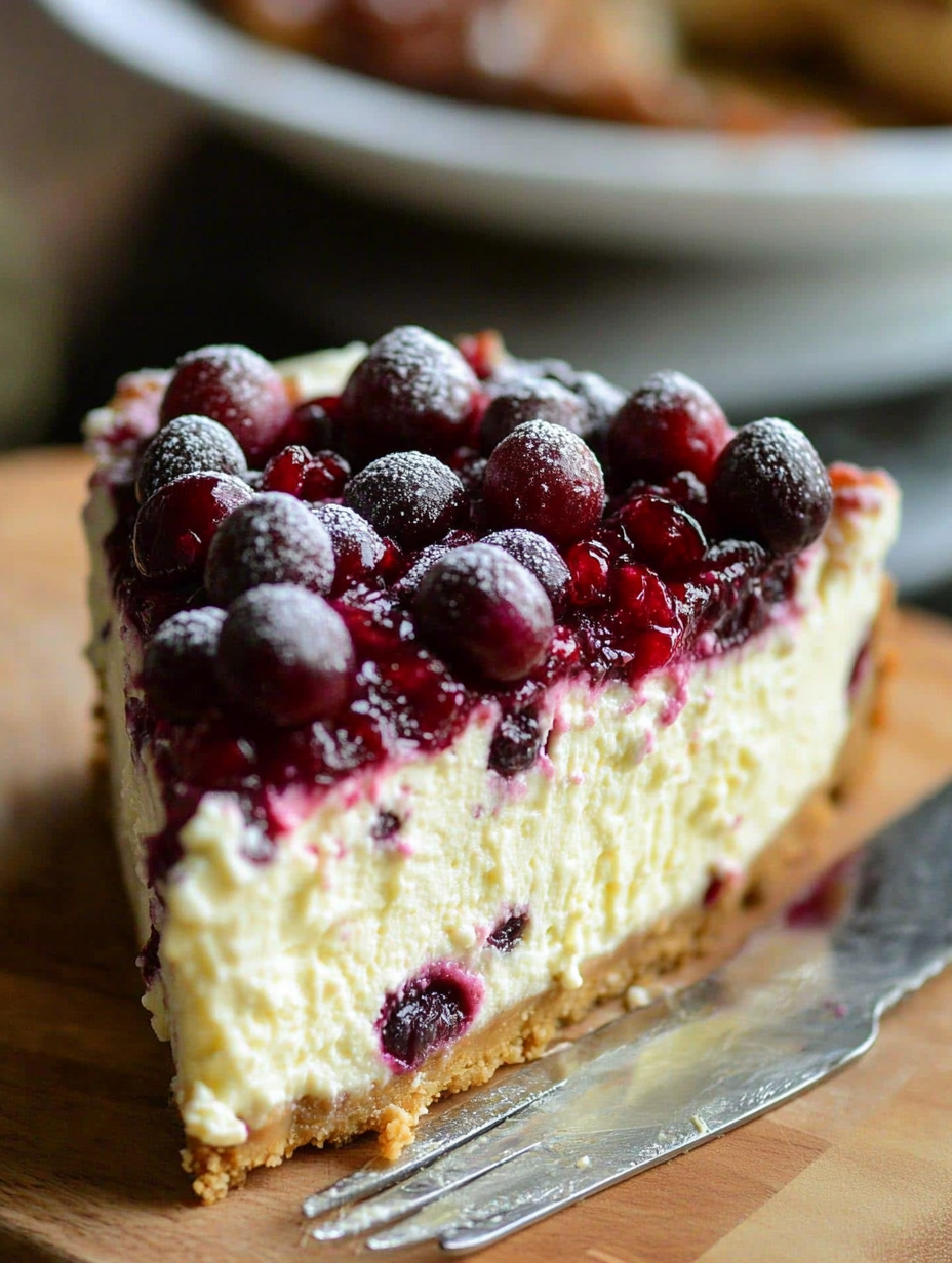 Cranberry Jam White Chocolate Mousse Cheesecake