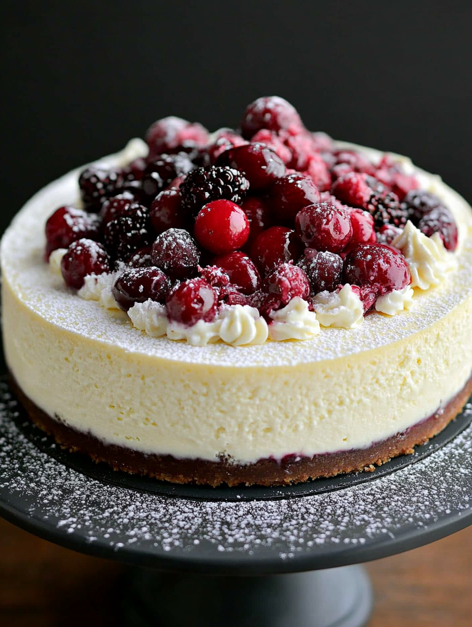 Cranberry Jam White Chocolate Mousse Cheesecake