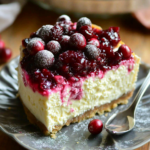 Cranberry Jam White Chocolate Mousse Cheesecake