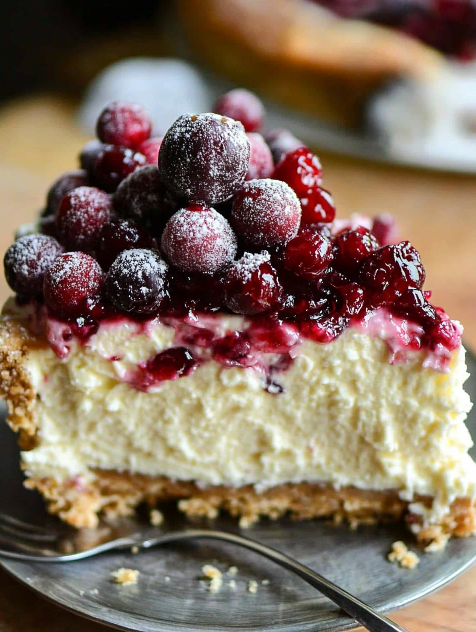 Cranberry Jam White Chocolate Mousse Cheesecake