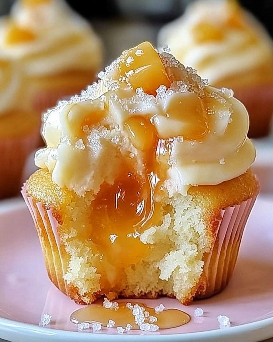 Honey Peach Cream Cheese Cupcakes