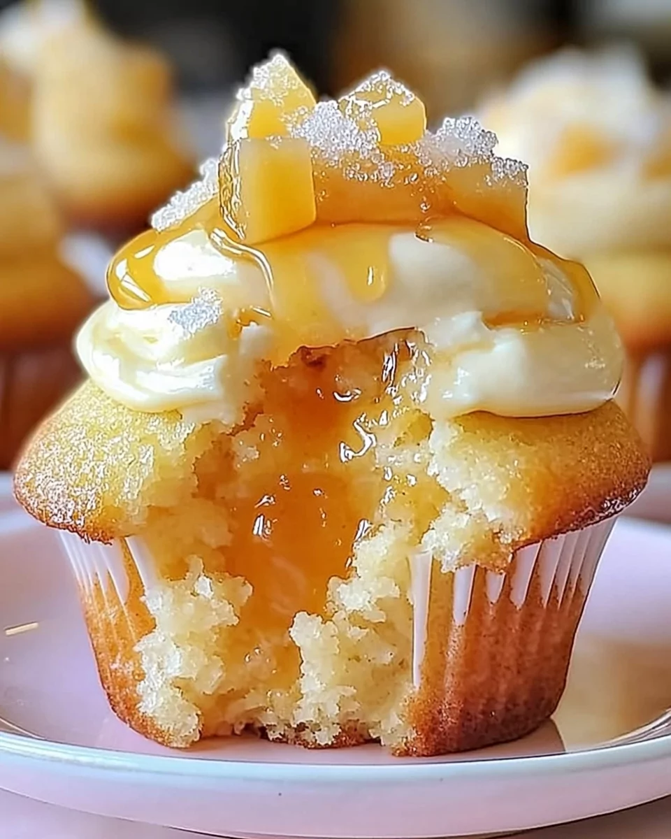 Honey Peach Cream Cheese Cupcakes