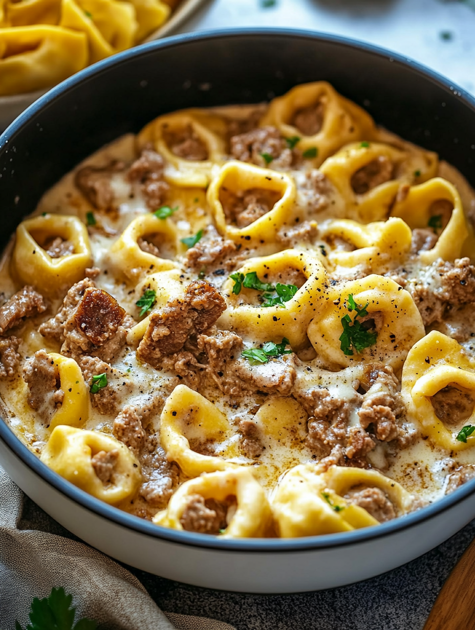 Philly Cheesesteak Tortellini Pasta Recipe 