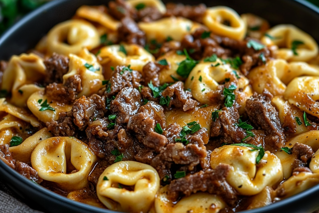 Philly Cheesesteak Tortellini Pasta