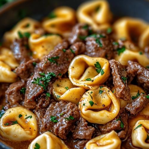 Philly Cheesesteak Tortellini Pasta