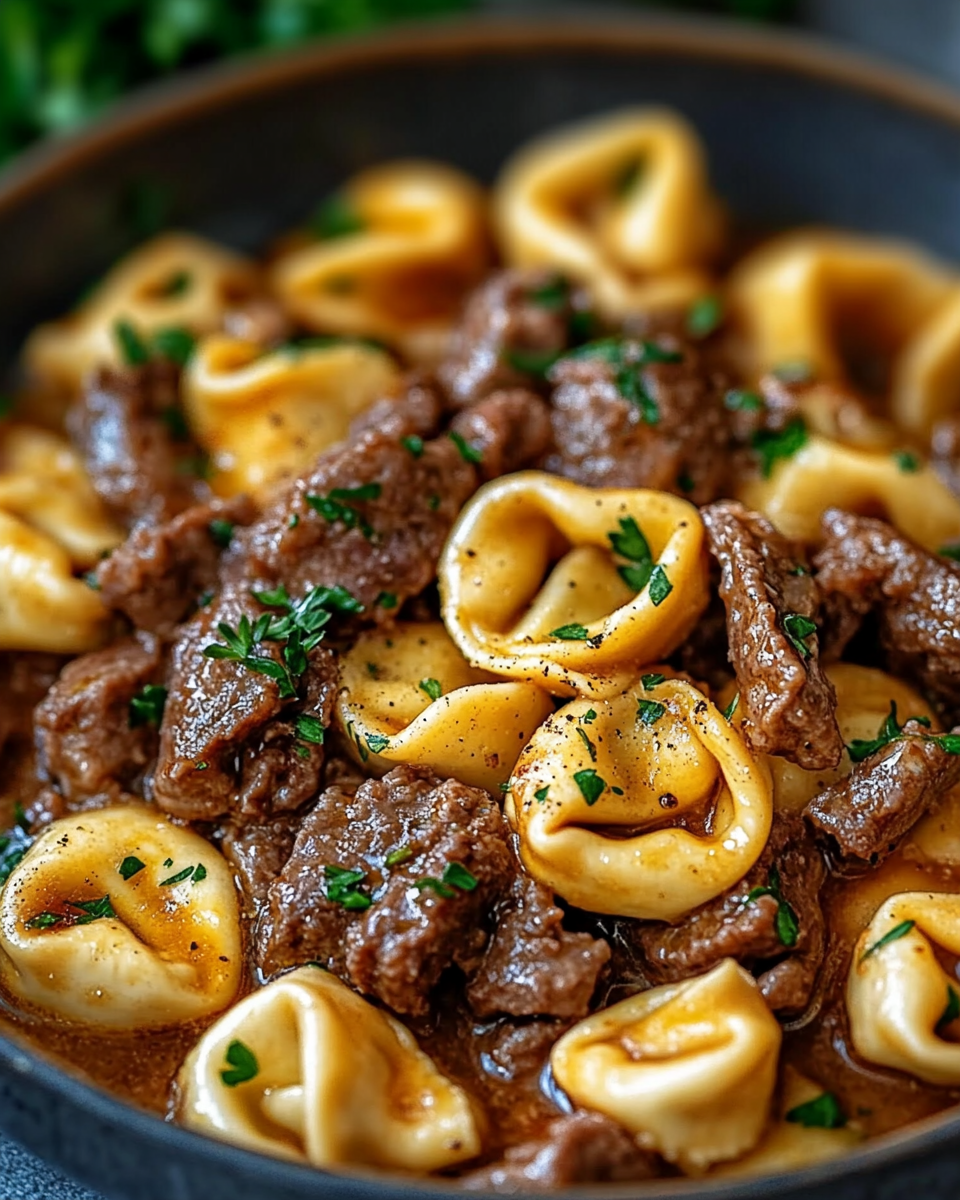 Philly Cheesesteak Tortellini Pasta