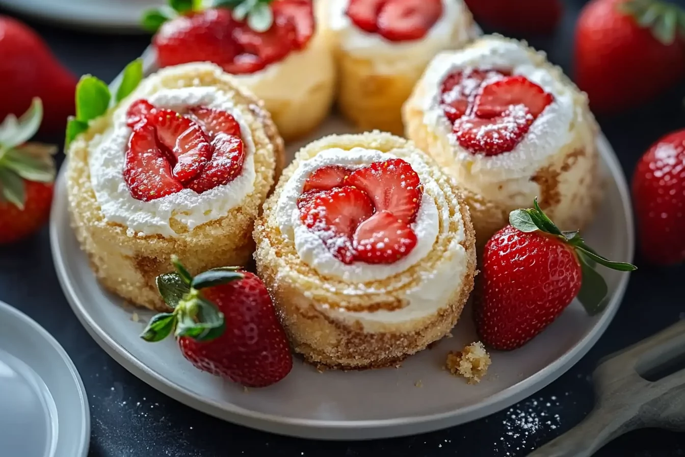 Strawberry Shortcake Cheesecake Rolls