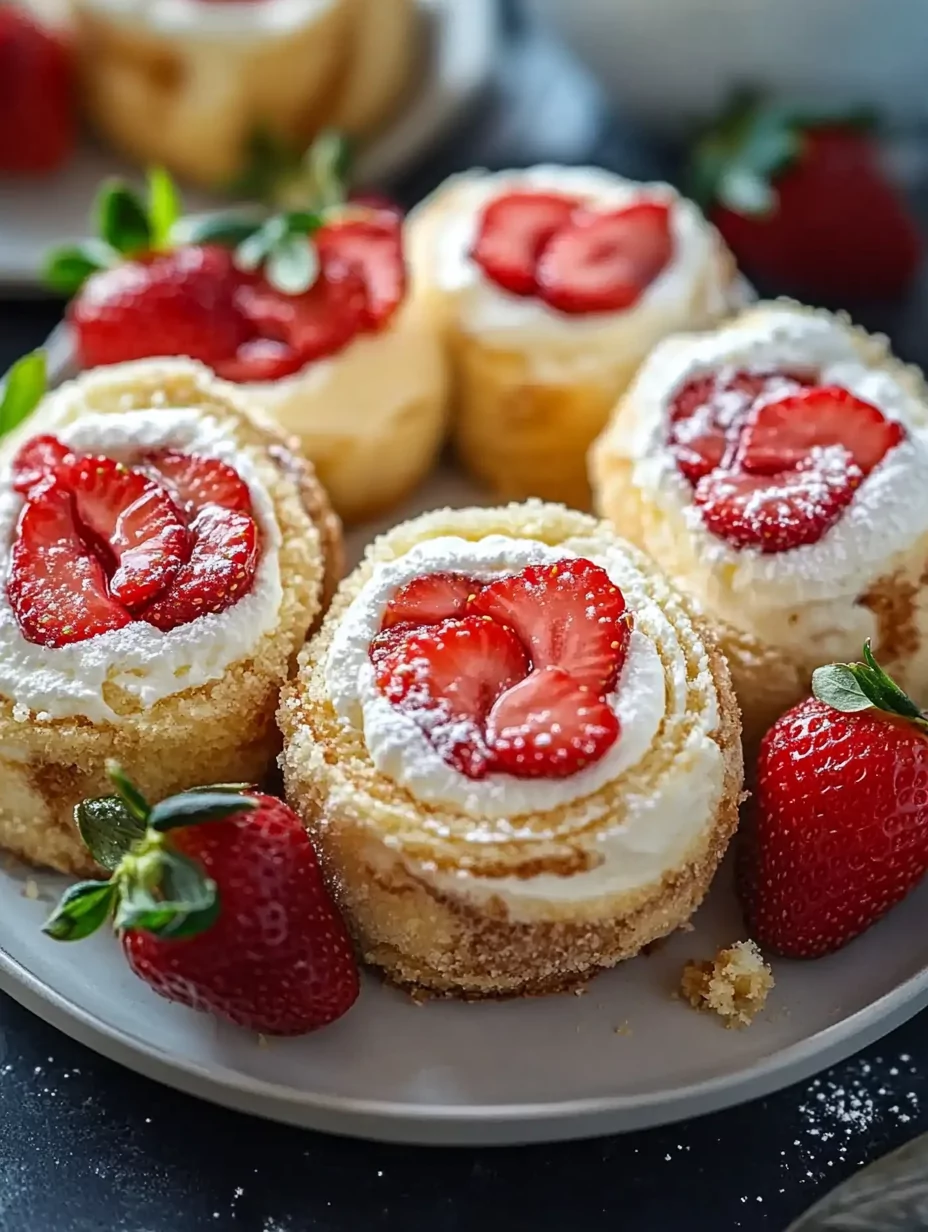 Strawberry Shortcake Cheesecake Rolls