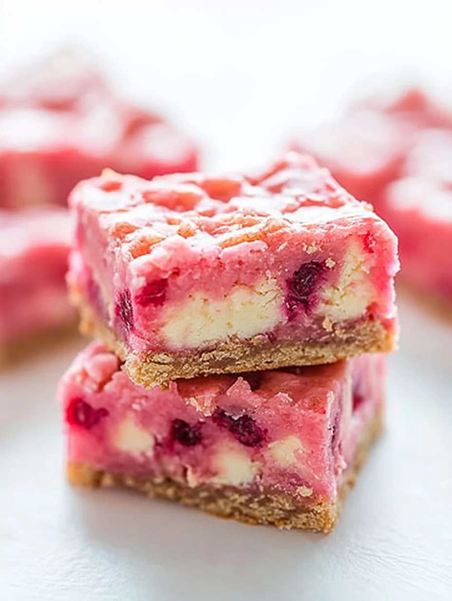 Strawberry White Chocolate Gooey Bars